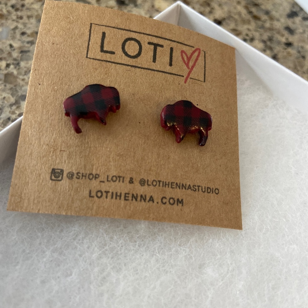 Buffalo Plaid Buffalo Earrings New